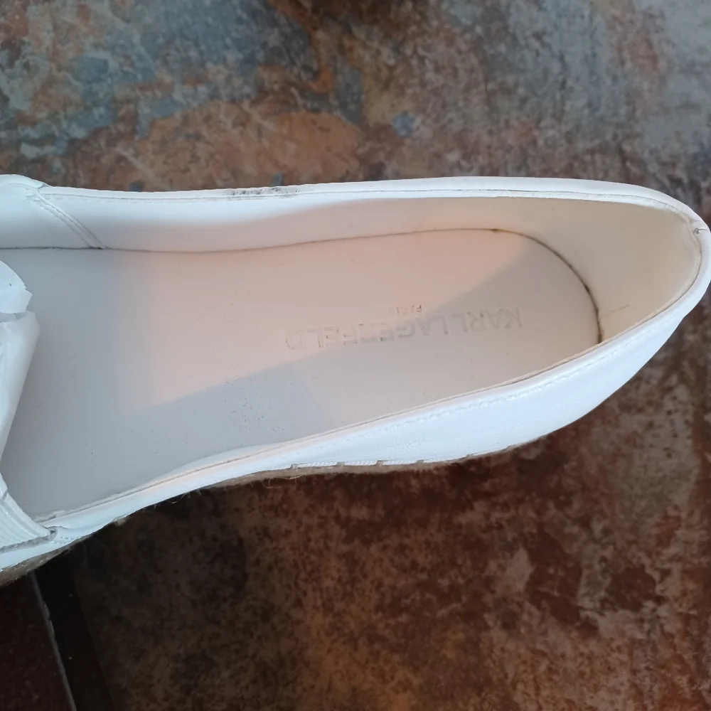 Karl Lagerfeld white leather